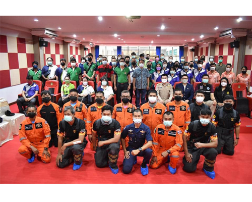 การฝึกอบรม “การป้องกันอัคคีภัยและการระงับอัคคีภัยในอาคาร” ณ สำนักวิทยบริการและเทคโนสารสนเทศ มหาวิทยาลัยราชภัฏเทพสตรี